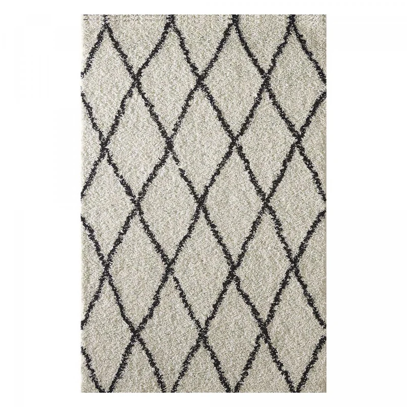Tapis Shaggy Crème Berberian en Polypropylène 120x160 cm – Jadorel