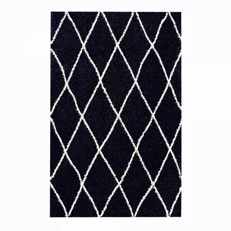 Tapis Shaggy Noir Berberian en Polypropylène 120x160 cm – Jadorel