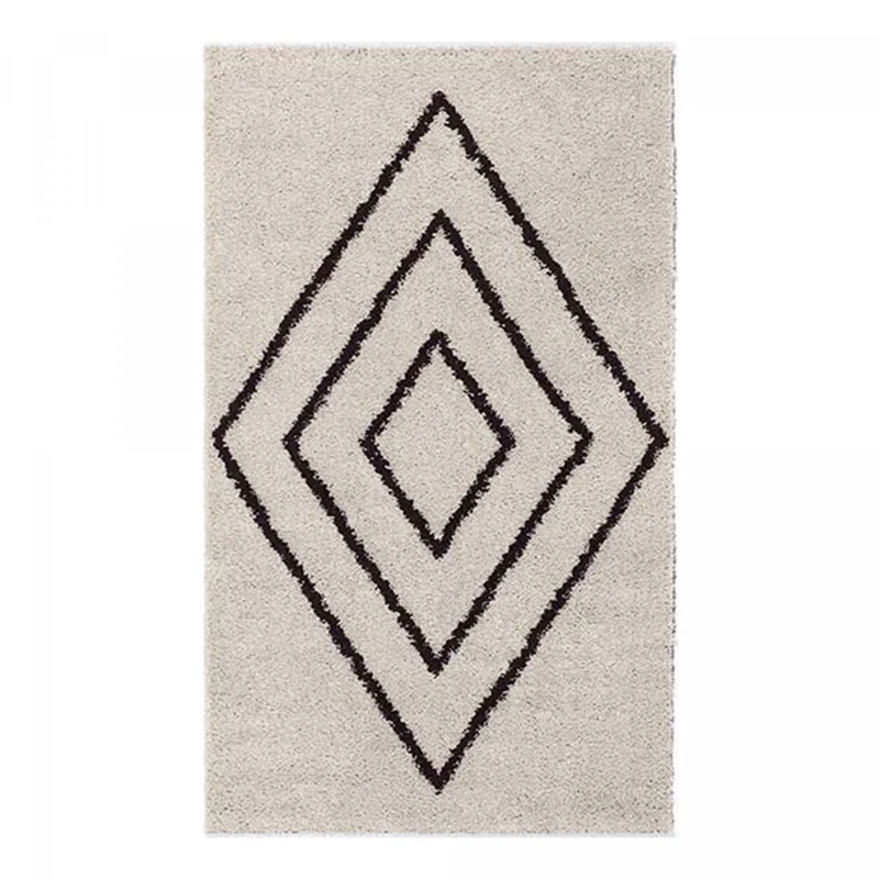 Tapis Shaggy Crème Ciblaune en Polypropylène 120x160 cm – Jadorel
