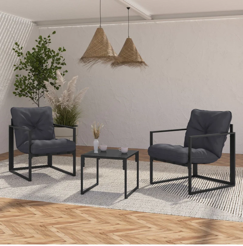 Salon de jardin 2 fauteuils + 1 table