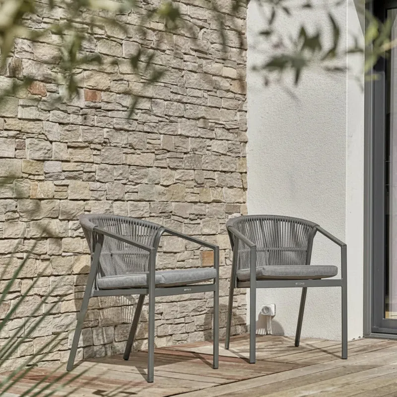 Lot de 2 fauteuils de jardin Remarquable Gambi gris anthracite