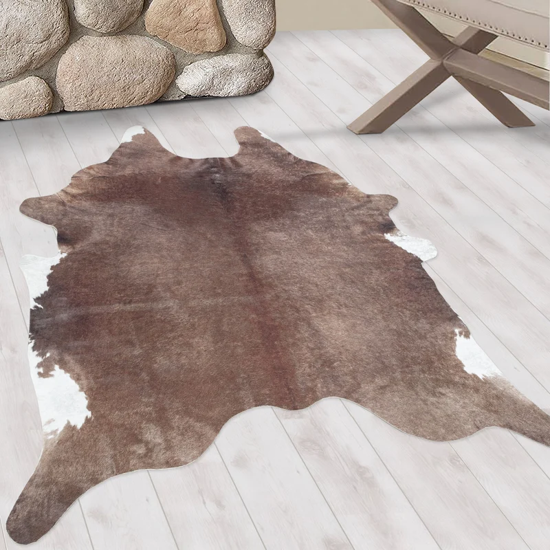 ETOSHA - Tapis imitation peau vache marron - ETO4112MAR
