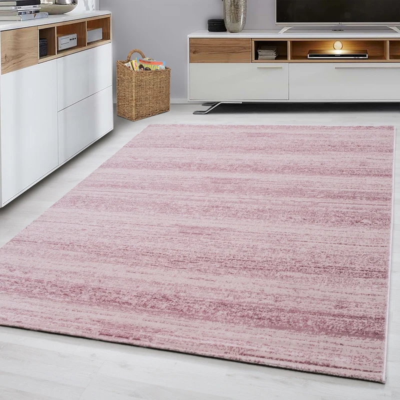 PLUS - Tapis uni à poils courts rose - PLU8000ROS