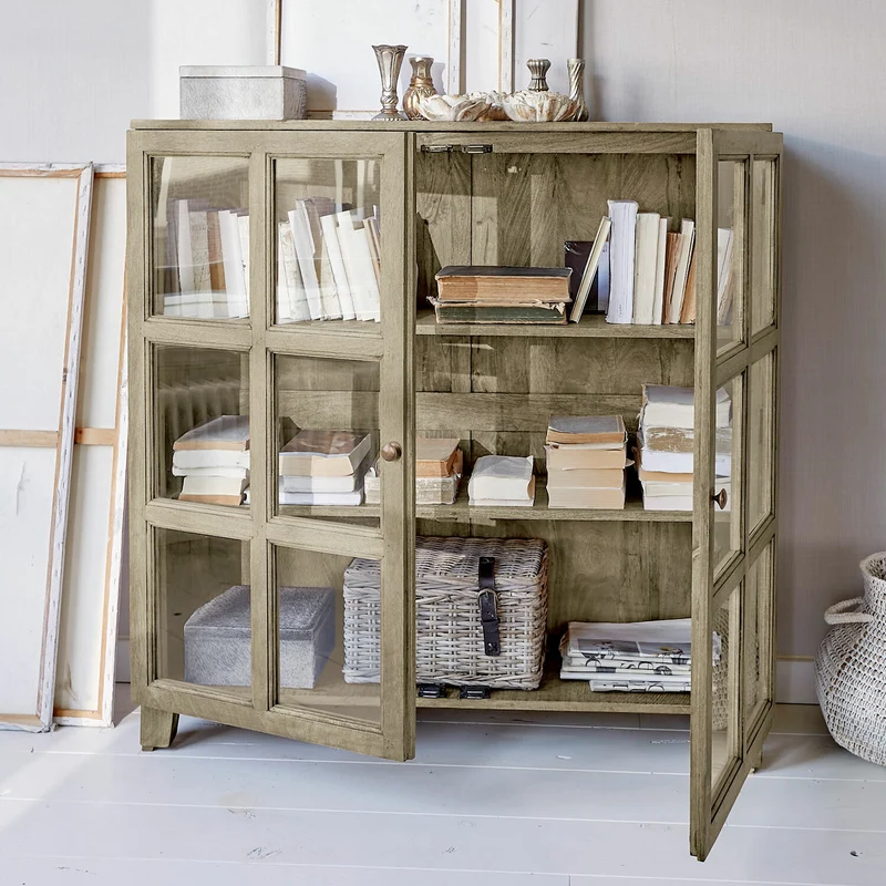 Vitrine LOBERON Stoneham en bois marron