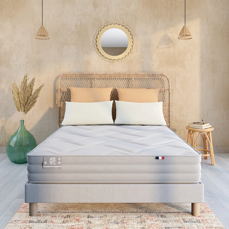 Matelas Origine LA REDOUTE INTÉRIEURS 532 ressorts ensachés, 7 zones, soutien ferme, accueil moelleux beige lin