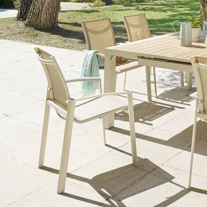 Lot de 3 Fauteuils de jardin empilables HESPERIDE Axant Lin