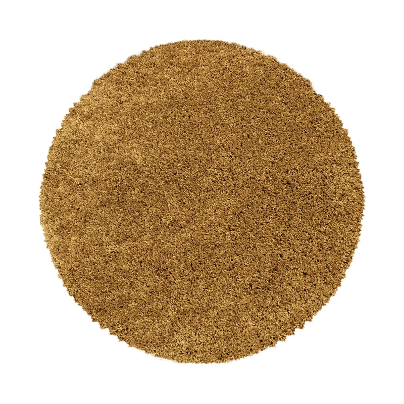 SYDNEY - Tapis shaggy uni rond à poils longs moutarde - SYD3000DOR