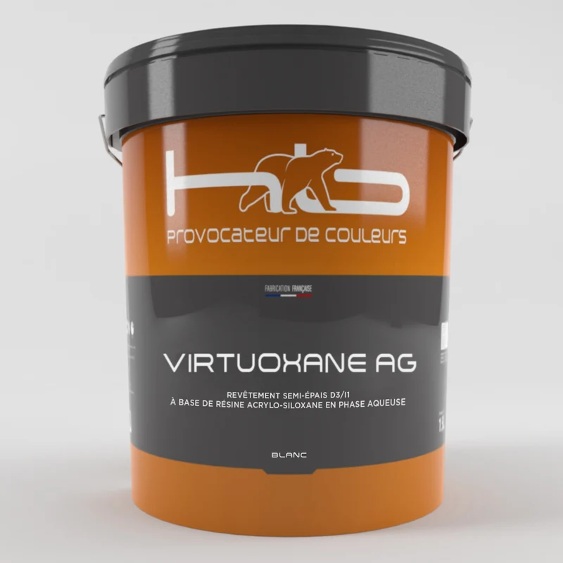 VIRTUOXANE AG Peinture siloxané anti gastéropode pour le traitement et la décoration des façades faîencées et micro fissurées inférieur ou égal à 0,2 mm