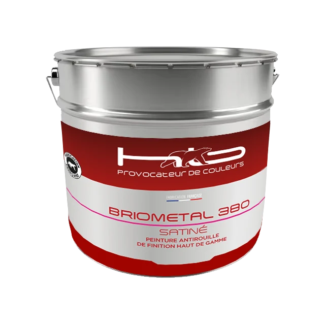 BRIOMETAL 380 SATIN Peinture satinée anti rouille haute gamme pour métaux ferreux et boiseries