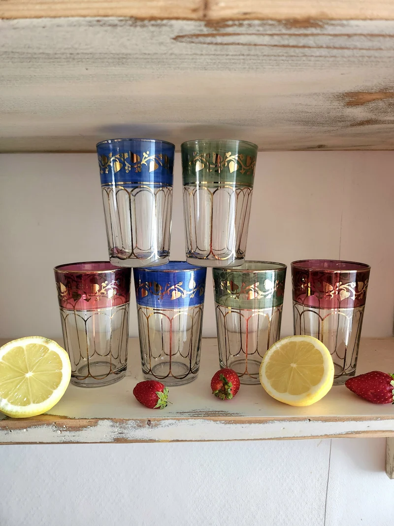 Verres à thé colorés lot de 6