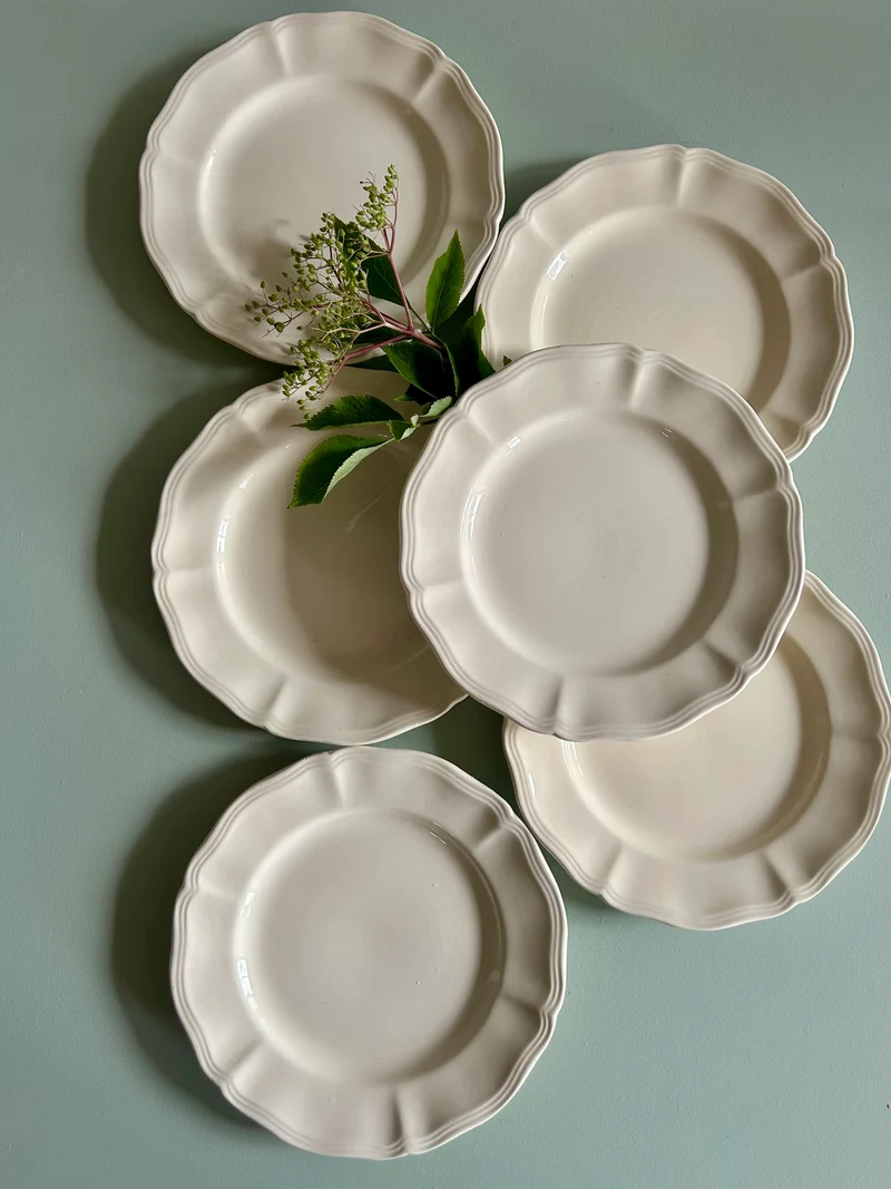 Assiettes à dessert Sarreguemines blanches - lot de 6