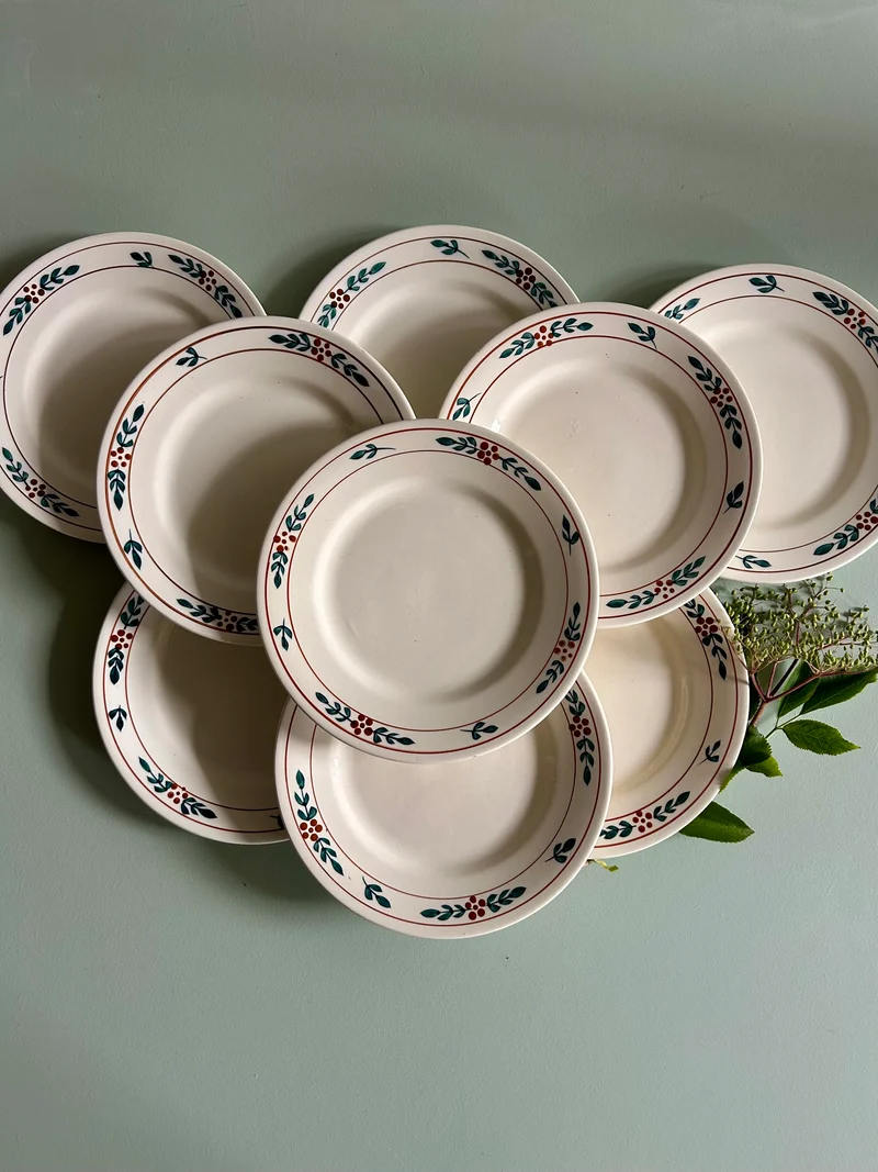 Assiettes à dessert Fécamp - Charbonnier Salins - lot de 9