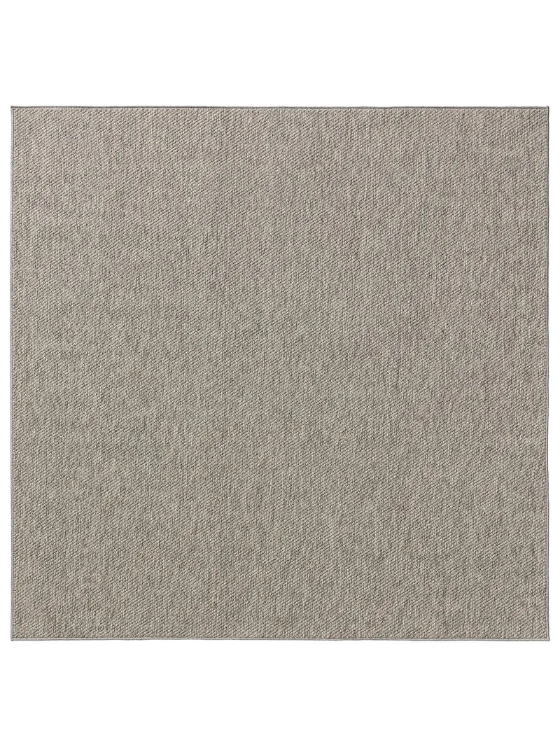 Tapis scandinave tressé à plat carré gris d'intérieur et d'extérieur 195x195 cm