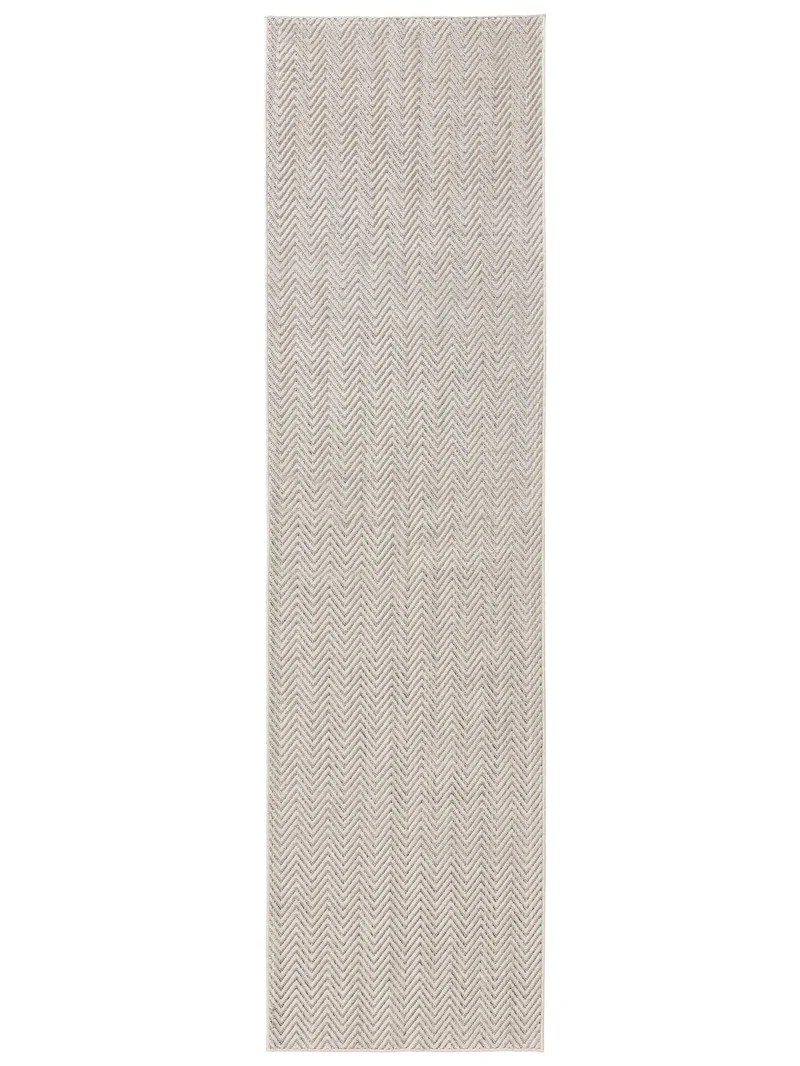 Tapis scandinave tressage en pointe de couloir blanc d'intérieur et d'extérieur 70x200 cm
