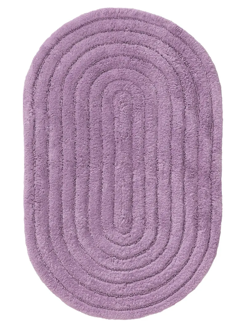 Tapis géométrique de bain violet en coton 50x80 cm