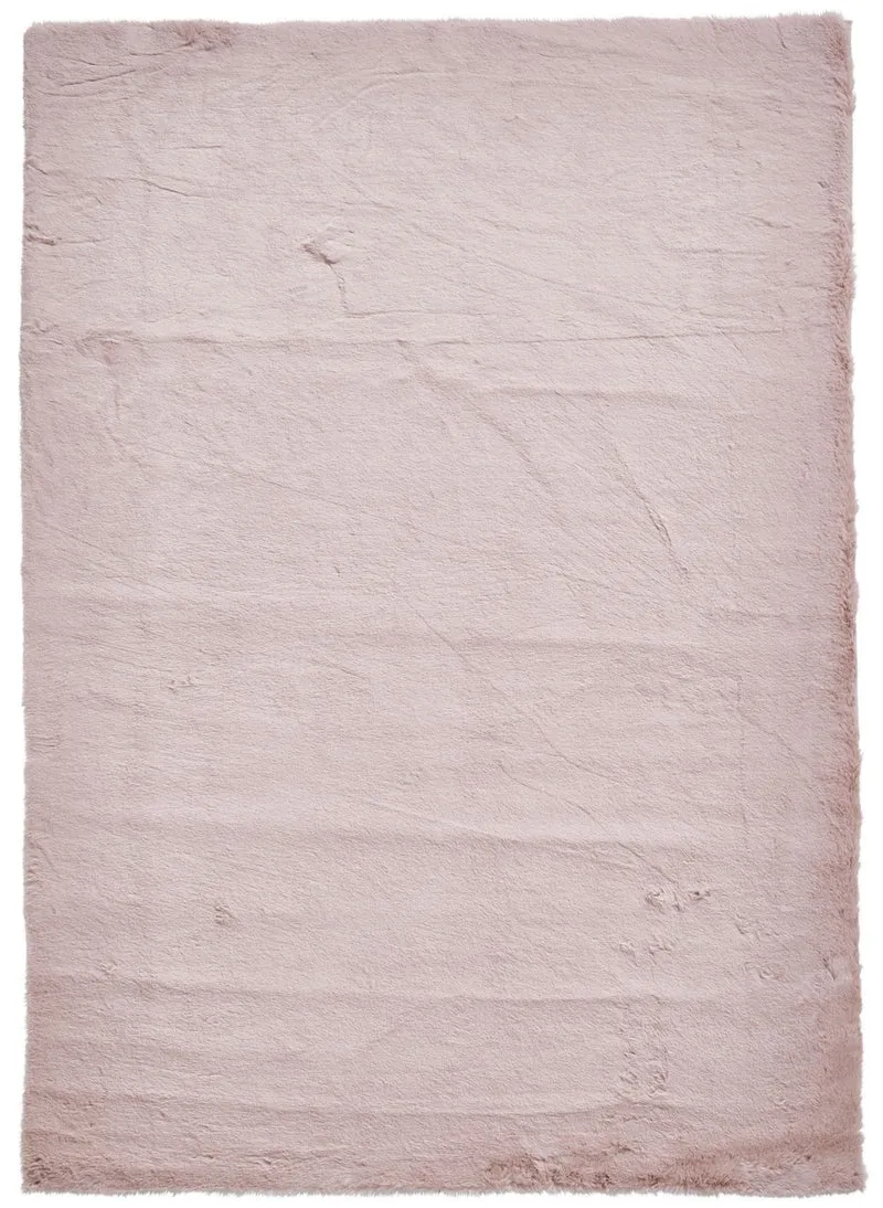 Tapis Shaggy Rose uni en polyester TEDDY