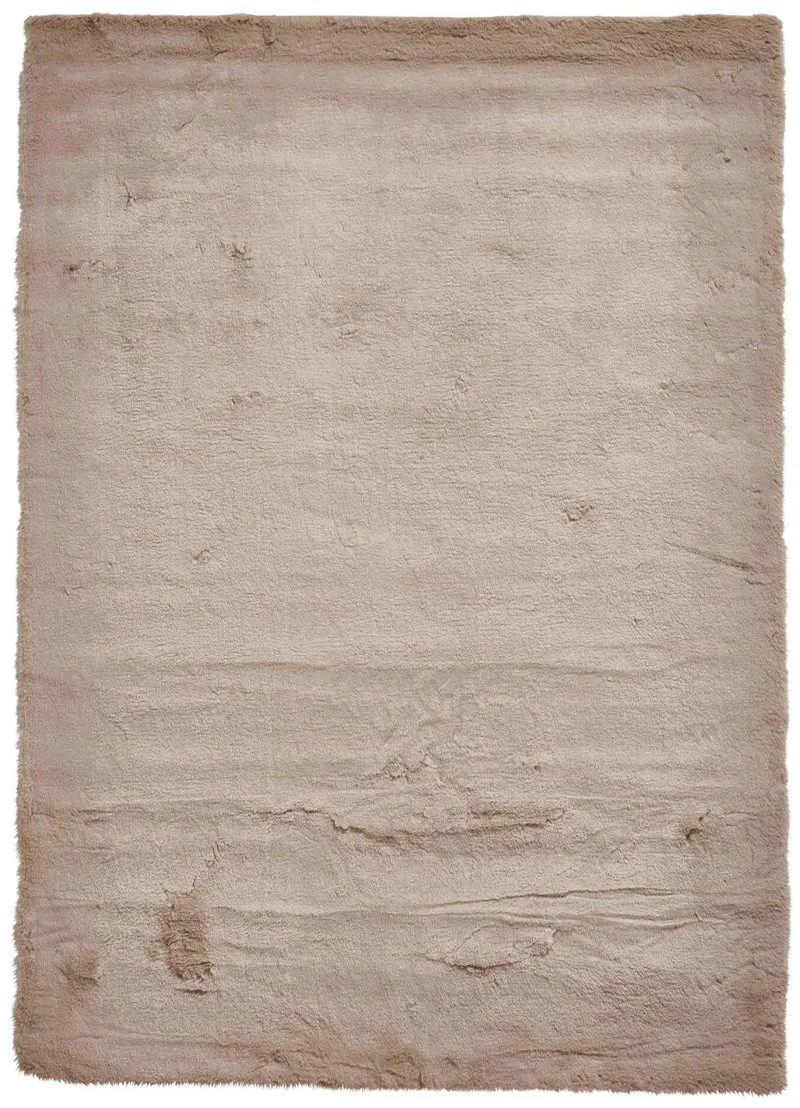 Tapis Shaggy Rose poudré uni en polyester TEDDY