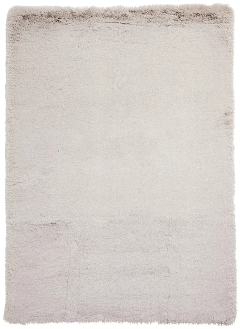 Tapis Shaggy Gris Argenté poils long polyester SUPER TEDDY