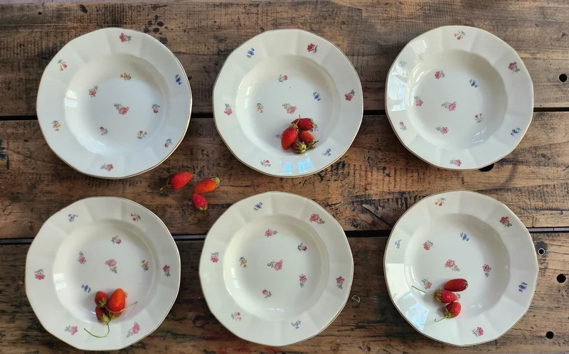 Assiettes fleuries Sarreguemines -lot de 6