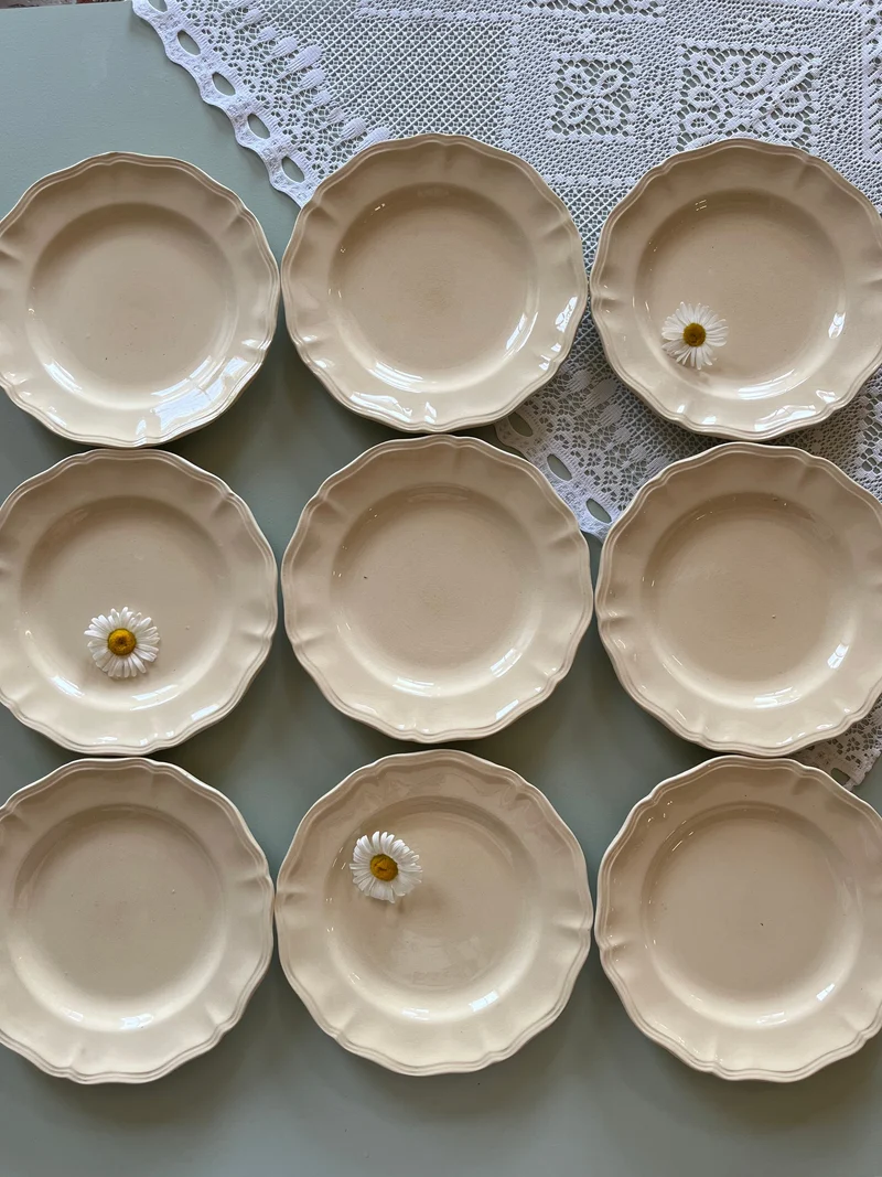 Assiette plates crème Sarreguemines-lot de 6