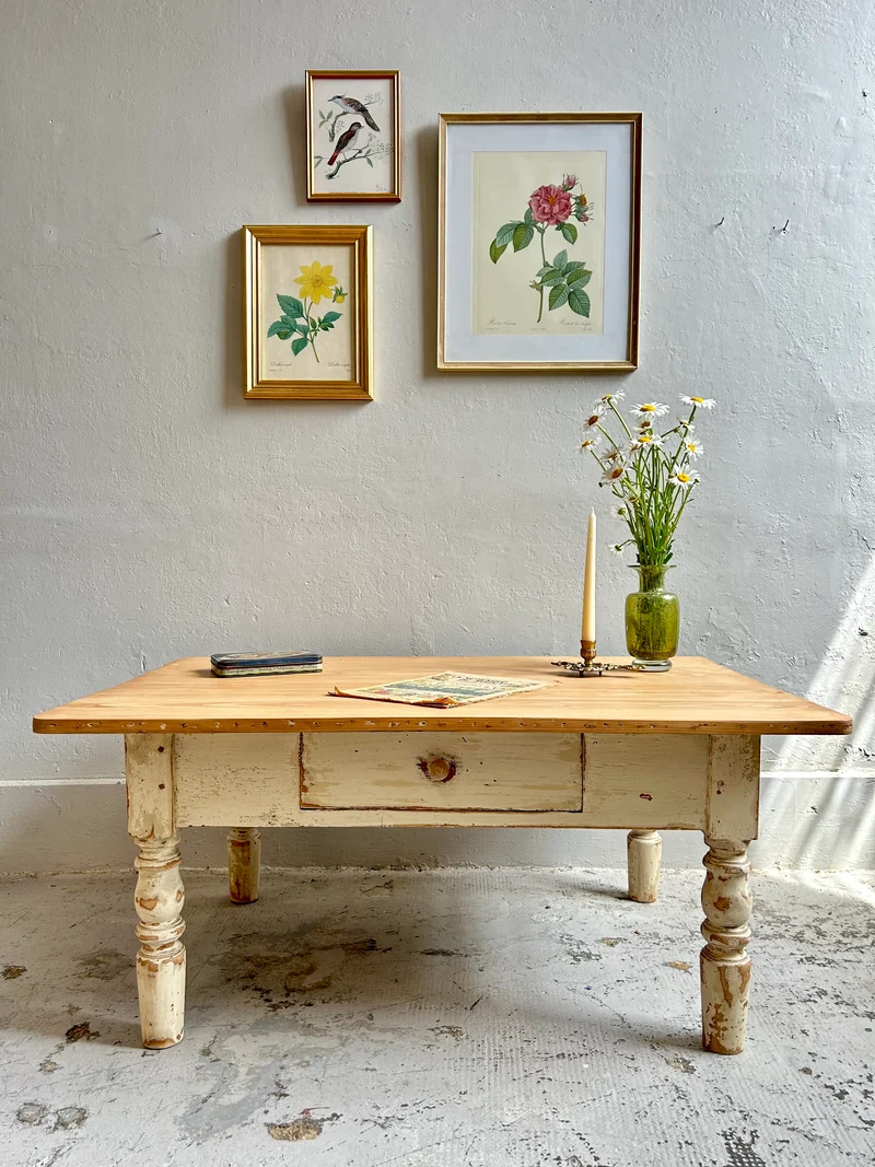 Table basse de ferme patinée