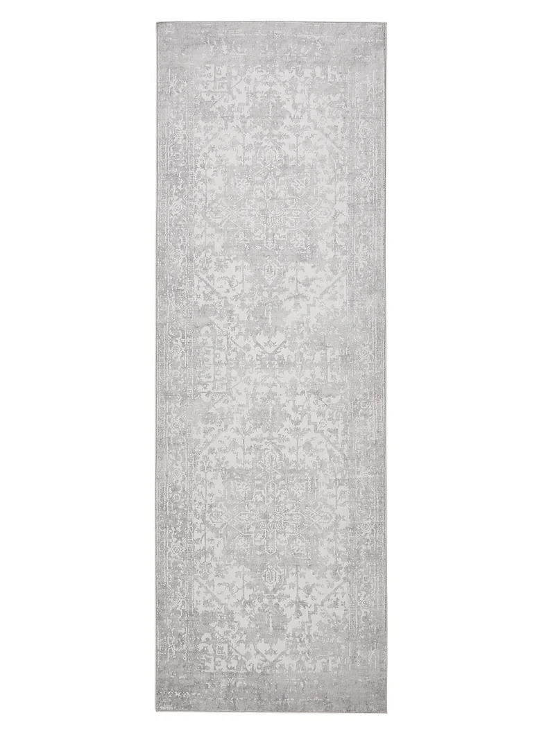 Tapis vintage oriental de couloir gris clair 80x240 cm