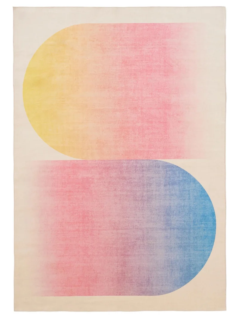 Tapis moderne design rose et multicolore 200x300 cm