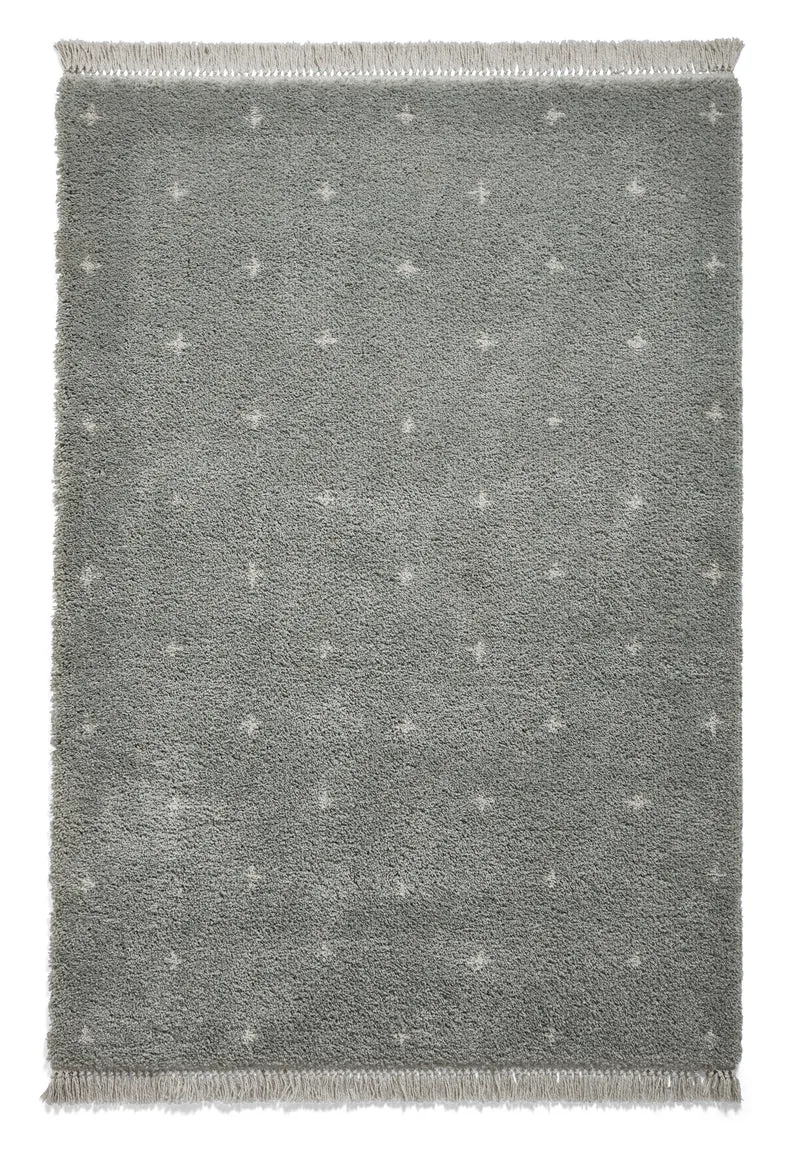 Tapis Shaggy Gris Ethnique BOHO A475