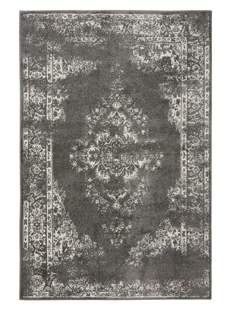 Tapis vintage motif oriental gris 60x120 cm