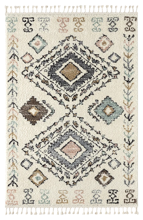 DELYA - Tapis berbère losanges crème - DEL3074CRE