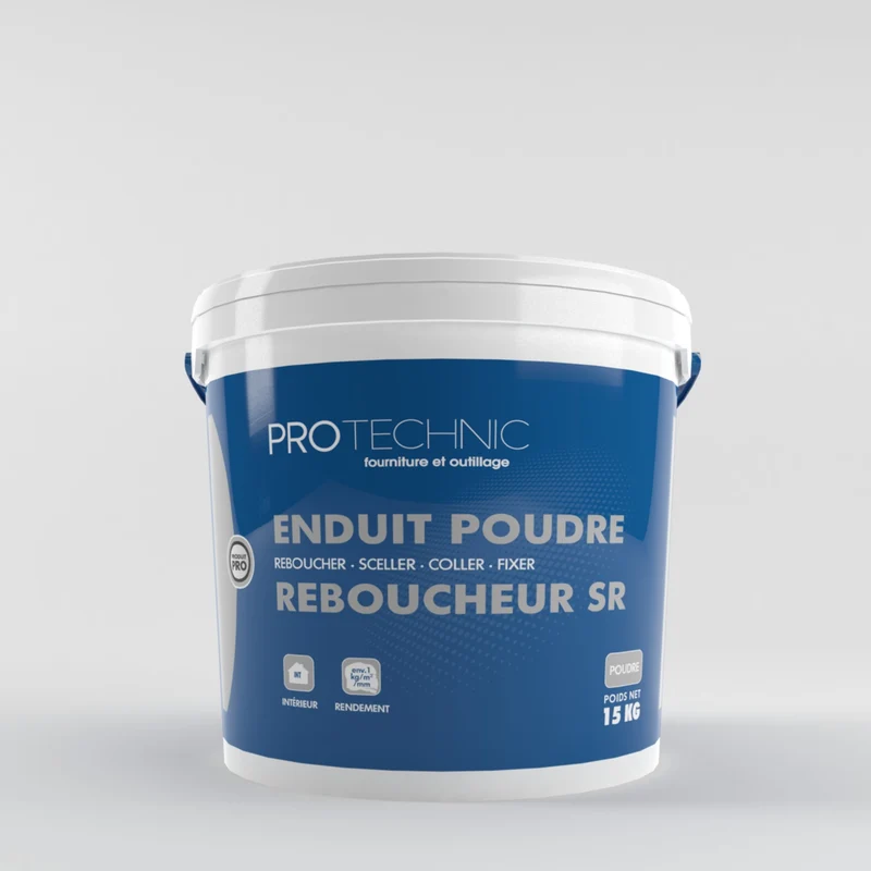 Enduit poudre Reboucheur SR à séchage rapide pour intérieur; idéal pou reboucher; sceller; coller ou fixer