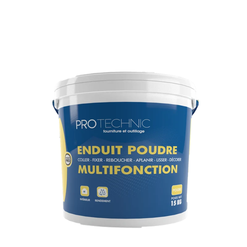 Enduit en poudre Multifonction pour intérieur idéal pour coller; fixer; reboucher; aplanir; lisser ou décorer