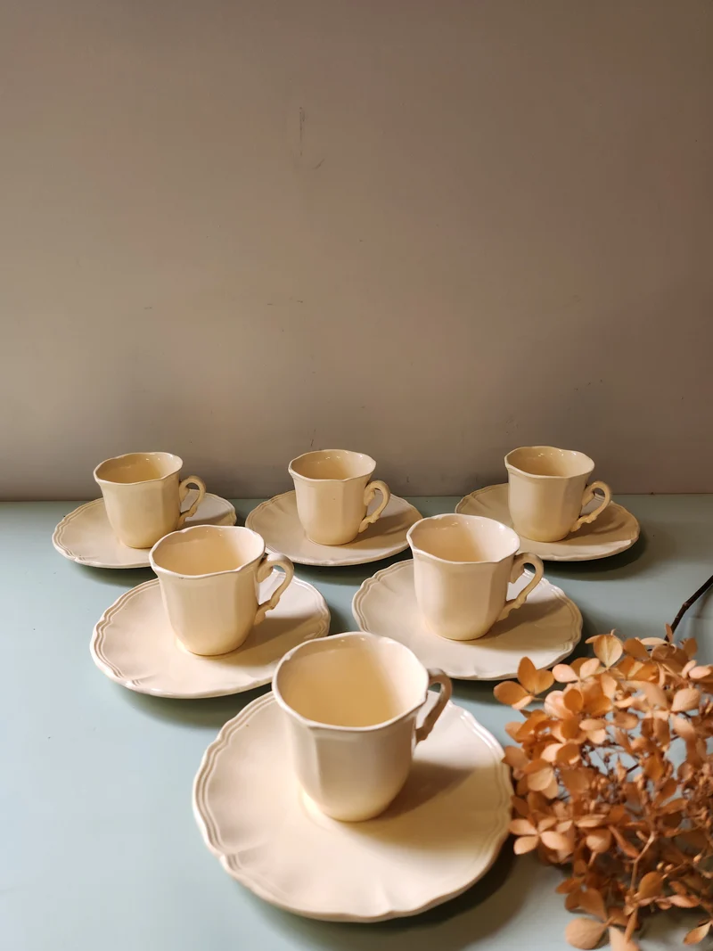 Tasse à café Sarreguemines avec coupelles lot de 6