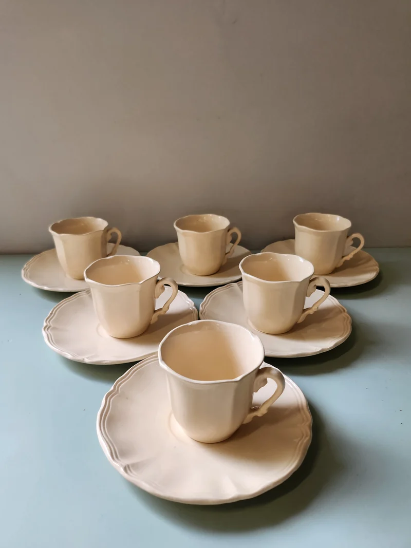 Tasses à café Sarreguemines avec coupelles lot de 6