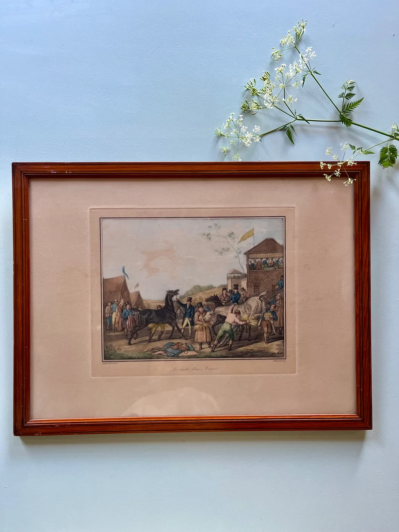 Lithographie en couleur Carle Vernet - Debucourt - « Les suites d’une course »
