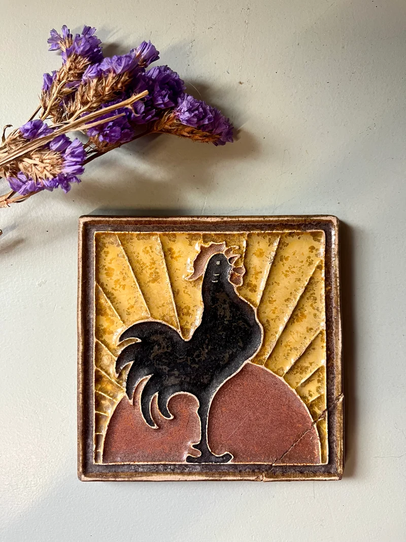 Tuile de Delft « coq »