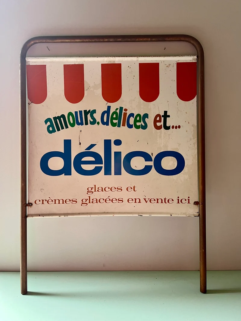 Plaque publicitaire glaces « Délico »