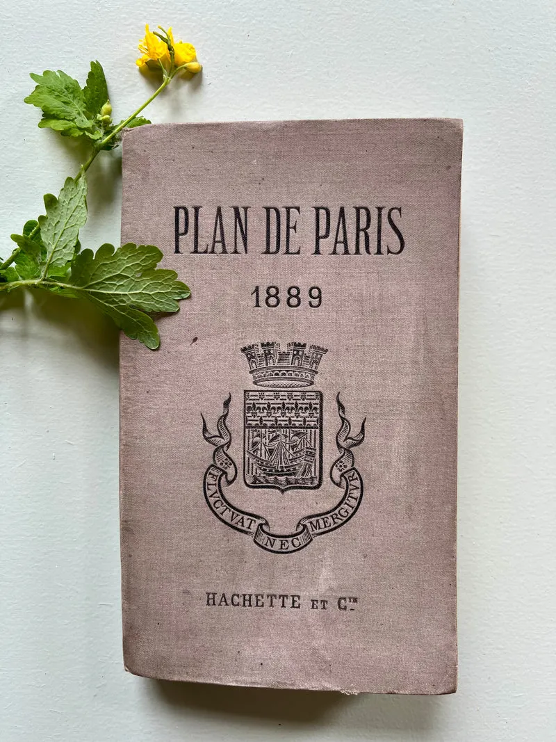 Plan de Paris vintage Hachette 1889
