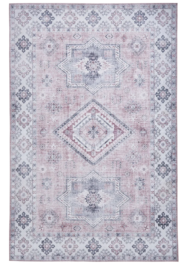 Tapis Rose traditionnel kilim pour salon et couloir TOPAZ