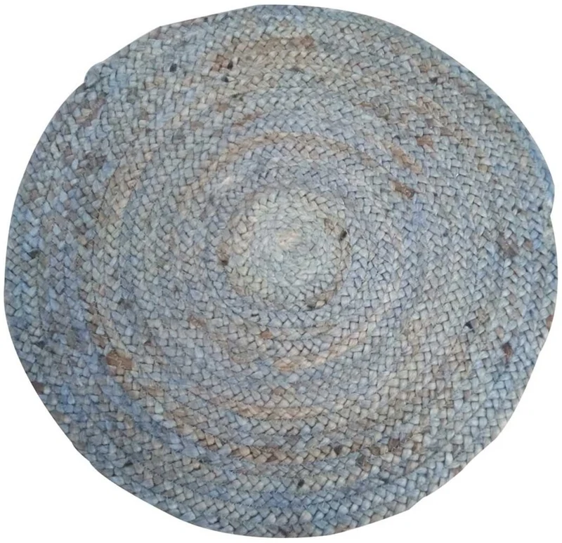 Tapis Rond Gris kilim tissé main en Jute JT SUNNY DAY