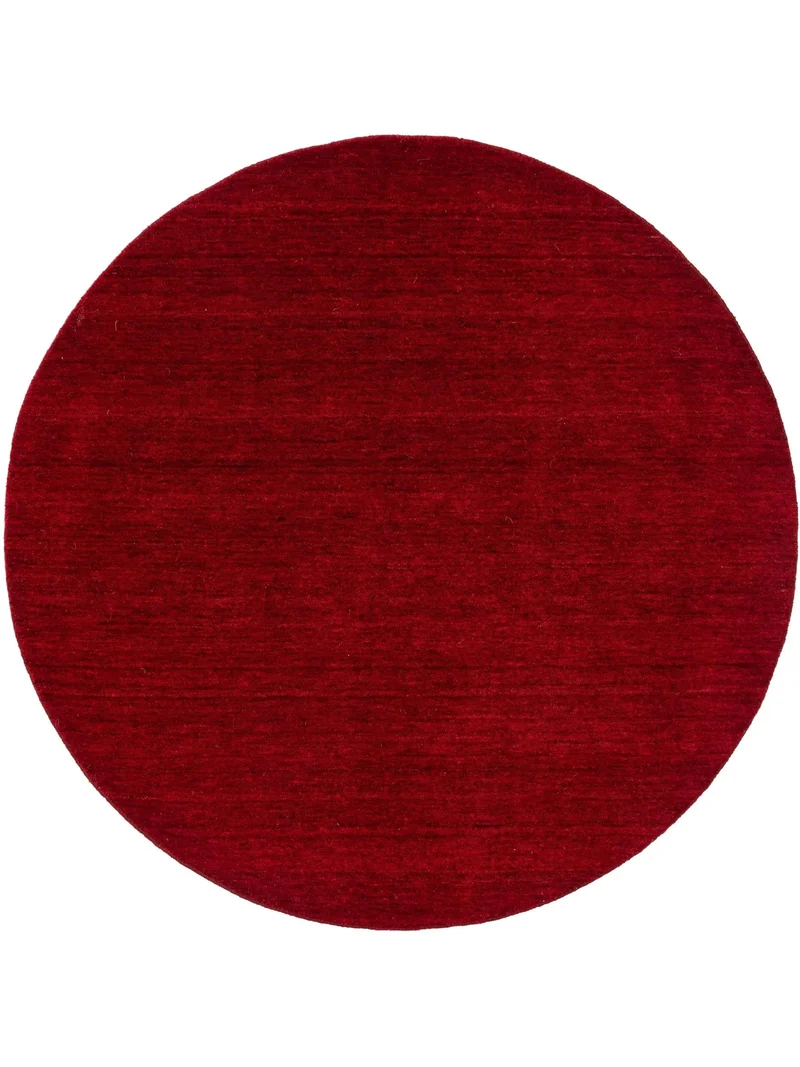 Tapis moderne chiné rond bordeaux en laine 120 cm de diamètre