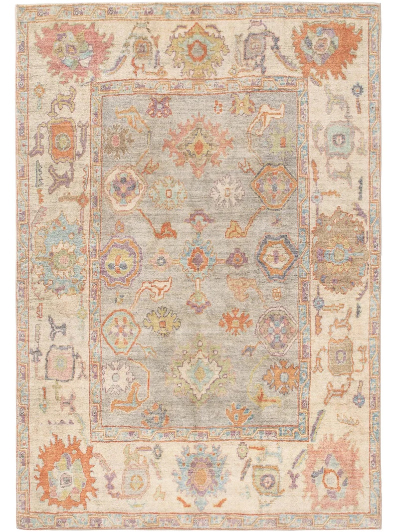 Tapis ethnique style oriental multicolore et orange 250x350 cm