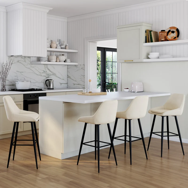 Lot de 4 tabourets Olivia beige