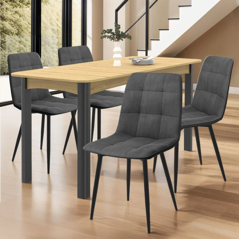 Lot de 6 chaises Linda Gris anthracite