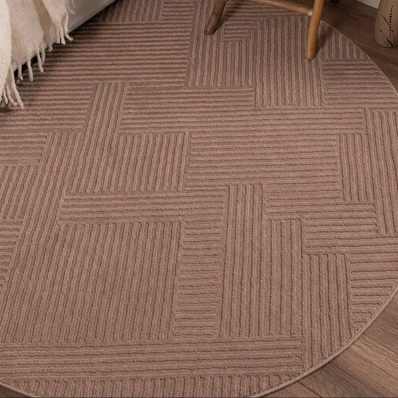 BIANCA - Tapis rond salon moderne mocca - BIA160MOC