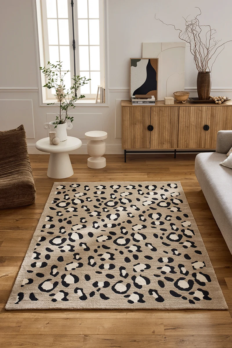 LEOVAH - Tapis intérieur beige léopard - LEO520BEI