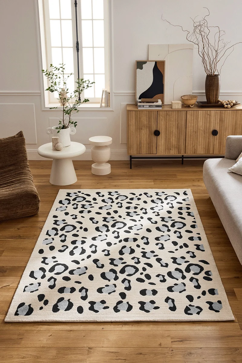 LEOVAH - Tapis intérieur crème léopard - LEO520CRE