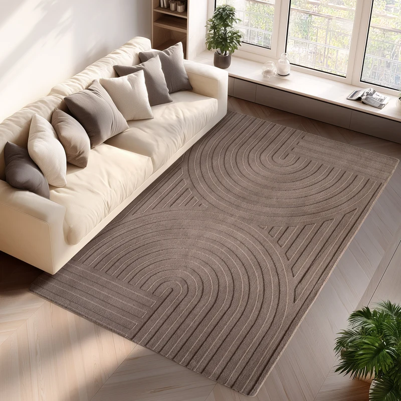 LENNY - Tapis de salon Beige au motif Géométrique - LEN1611BEI