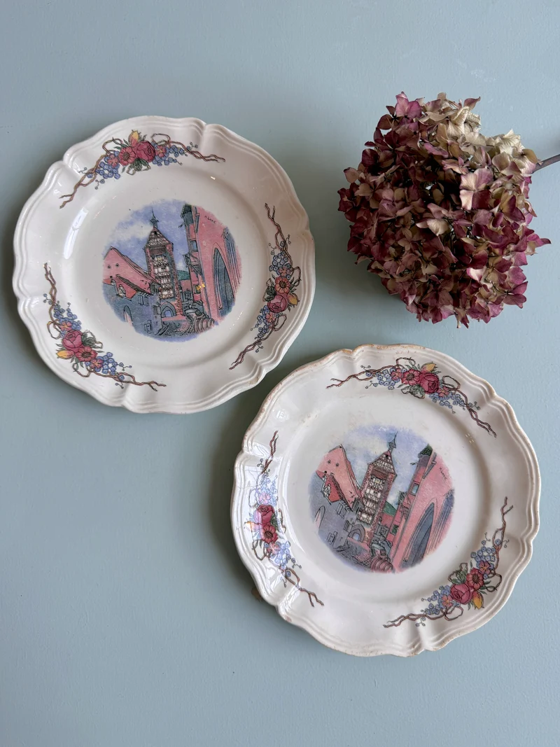 Assiettes à dessert modèle Obernai de Sarreguemines - lot de 2