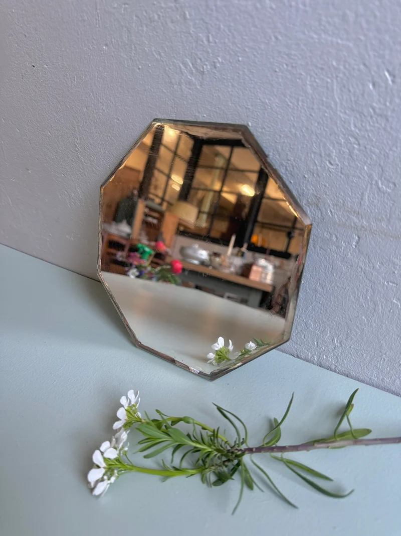 Miroir octogonal - rebord simple